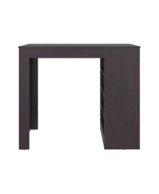 Luna Modern Kitchen Island with Open Storage, Wenge