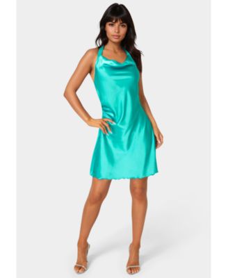 Women's Satin Sash Neck Mini Dress