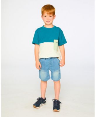Boy French Terry Light Blue Denim Shorts - Child