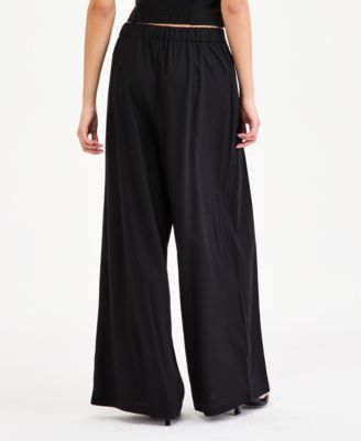 Women's High-Rise Linen-Blend Wide-Leg Pants, Macy's Exclusive