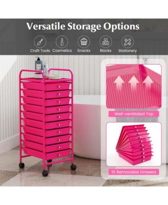 10 Drawer Rolling Storage Cart Scrapbook Paper Office School Organizer
