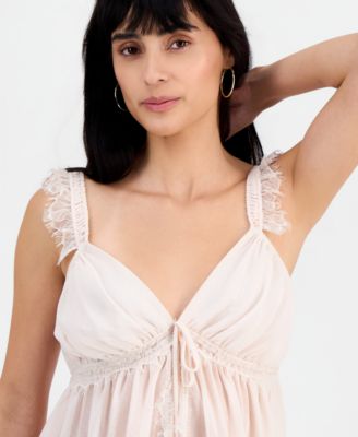 Women's Lace-Trim Handkerchief-Hem Tank Top