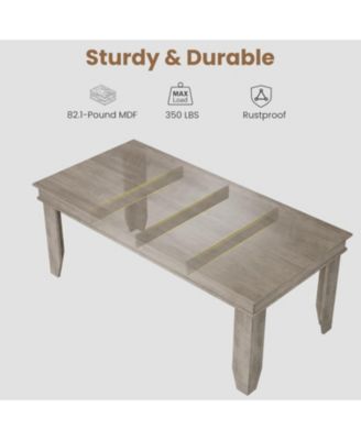 Farmhouse Dining Table for 6-8 People, 71" Long Wood Kitchen Table with Sturdy Frame & Rustic Wooden Finish, 6-8 Seats Large Rectangular Tables