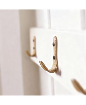 4Pc Leather-Wrapped Zinc Alloy Wall Hooks for Home