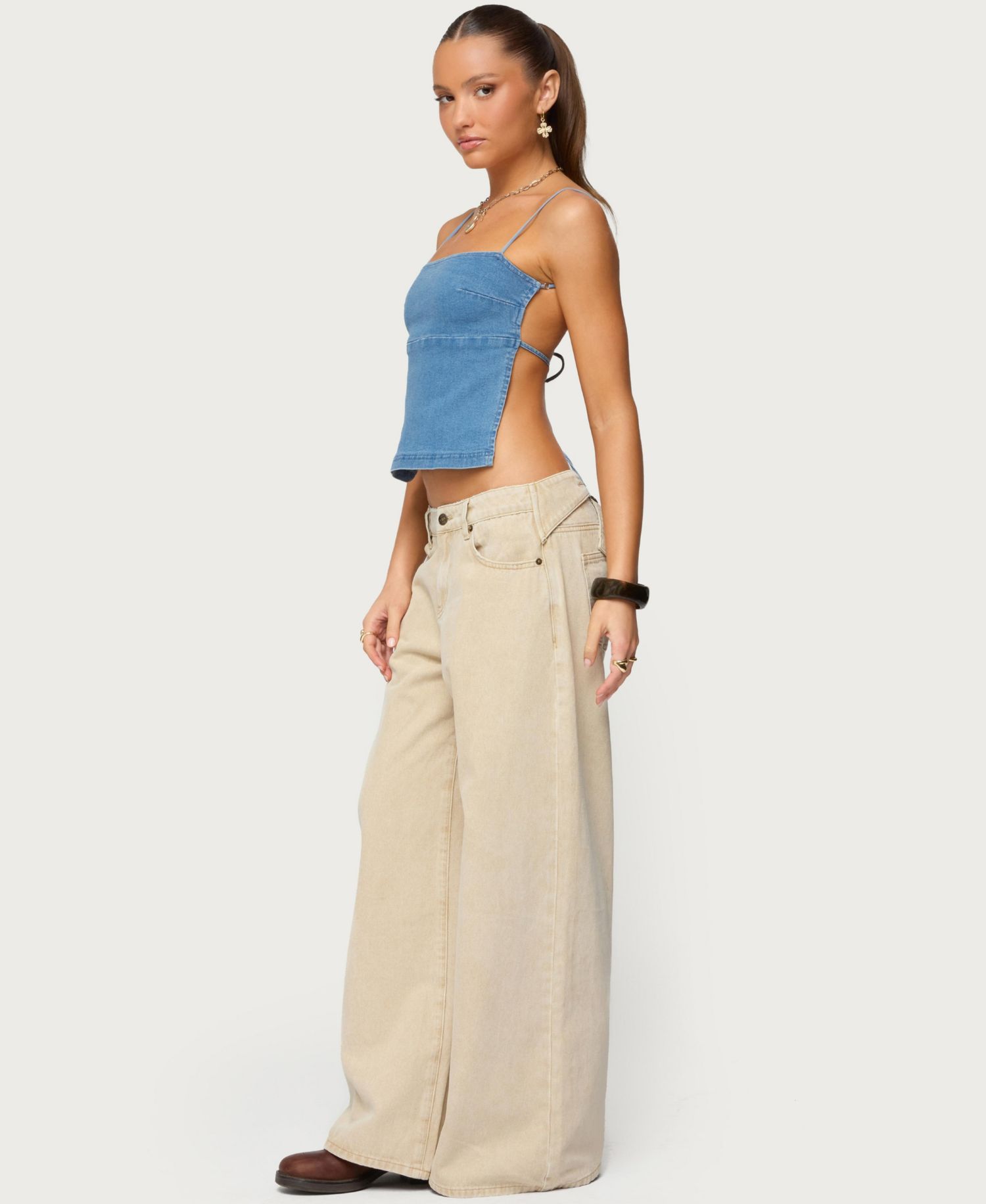 Women's Conley Backless Denim Top