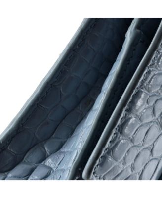 Hourglass Chain Wallet Embossed Leather