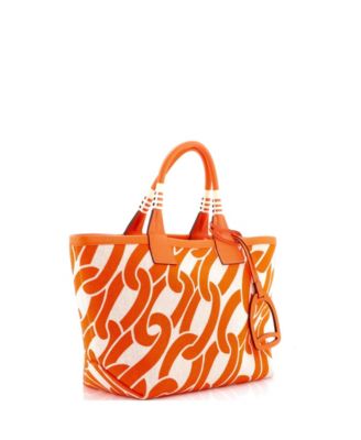 25 Sac Steeple Tote Printed Toile with Leather