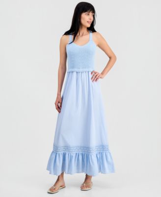 Juniors' Crochet Top Maxi Dress