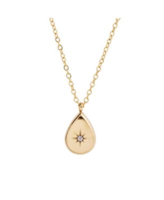 Gold Teardrop Pendant Necklace