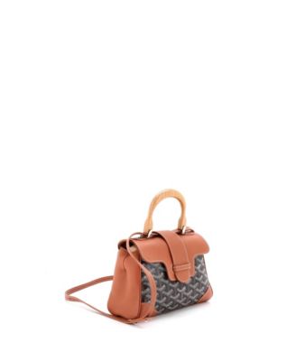 Mini Saigon Top Handle Bag Coated Canvas with Leather