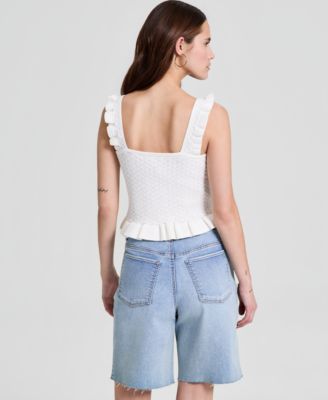 Women's Pointelle Knit Sleeveless Top