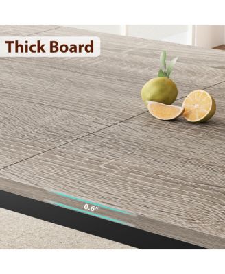 Industrial Dining Table for 68 People, 78.7" Long Kitchen Table, Wood Dining Table, Kitchen & Dining Room Table