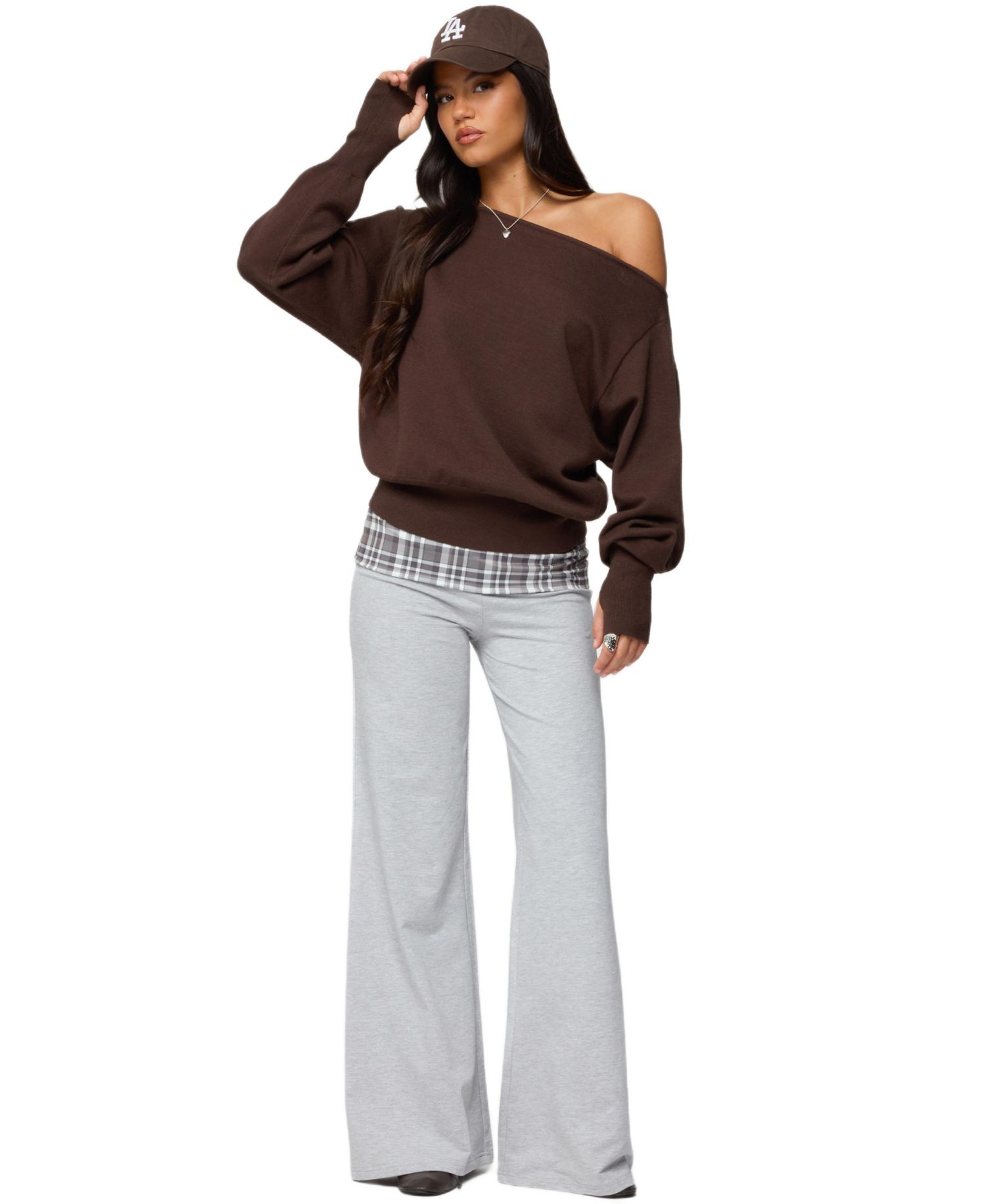 Women's Kimmy Plaid Foldover Waist Pants
