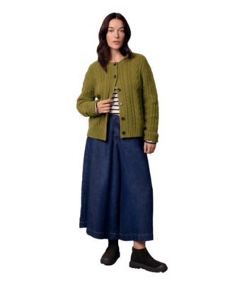 Women's Merino Wool Cable Knit Cardigan