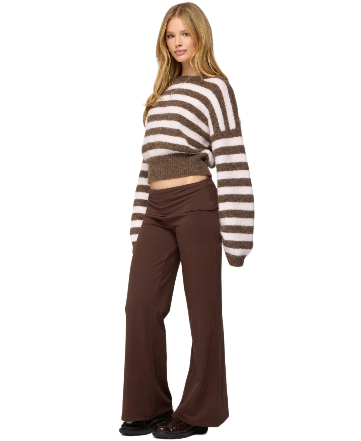 Edikted Women's Wide Leg Fold Over Pants