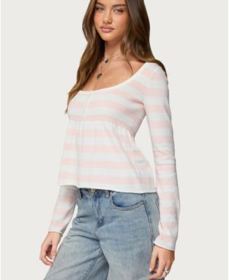 Women's Lockie Striped Knit Babydoll Top