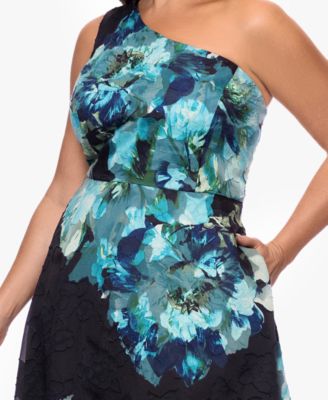 Plus Size One-Shoulder Ball Gown Dress