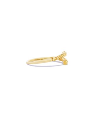 Carved Gold Bypass Ring