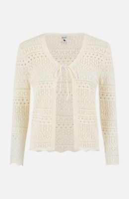 Women's Crochet Tie Front Cardigan