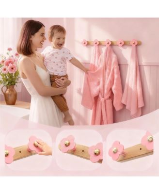 Wood Wall Hooks - Heavy Duty, 5 Pack