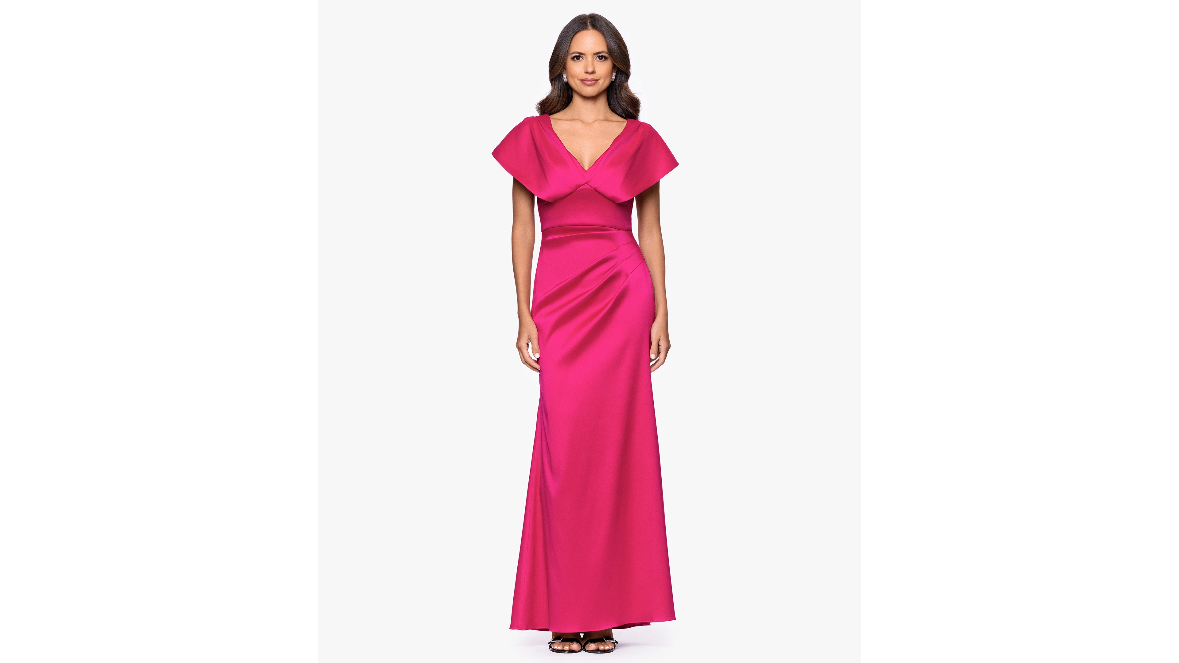 Betsy & Adam Women's Arcadia V-Neck Ball Gown