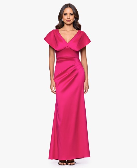 Женские платья Betsy & Adam Women's Arcadia V-Neck Ball Gown