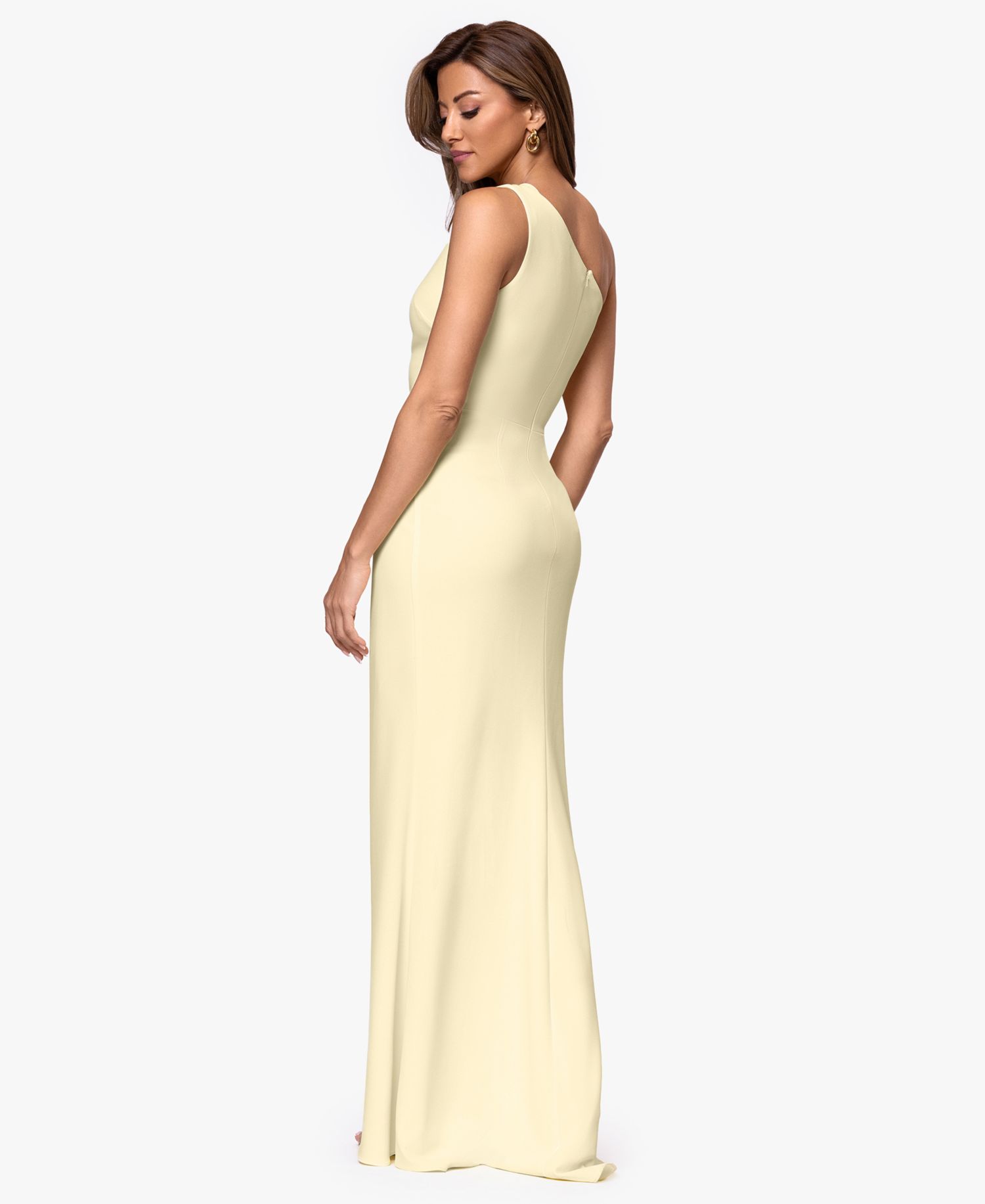 Women's One-Shoulder Side Ruched Ball Gown