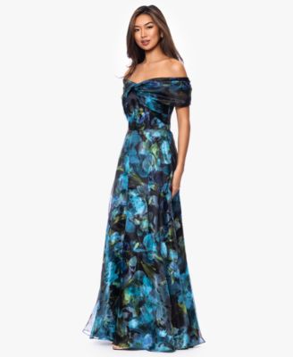 Women's Off-The-Shoulder Printed Ball Gown