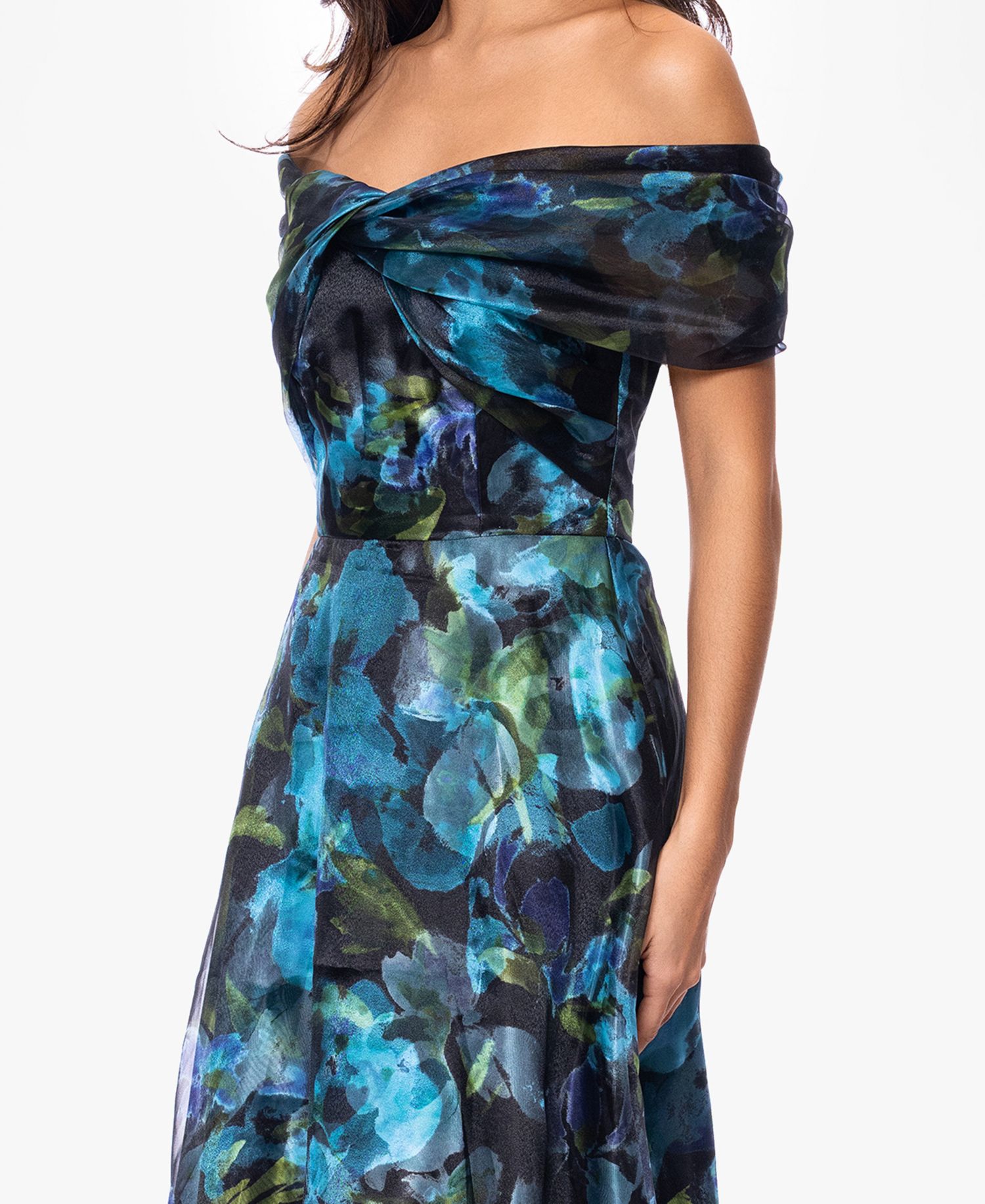 Women's Off-The-Shoulder Printed Ball Gown
