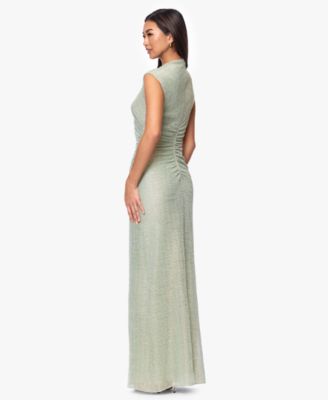 Women's Metallic Ruched Gown