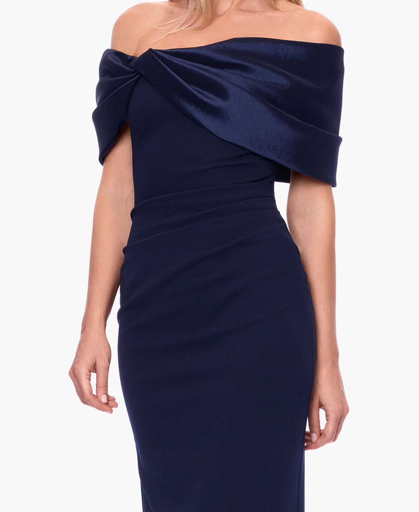 Женское платье Betsy & Adam Off-The-Shoulder Midi, цвет: Тёмно-синий — фото 3