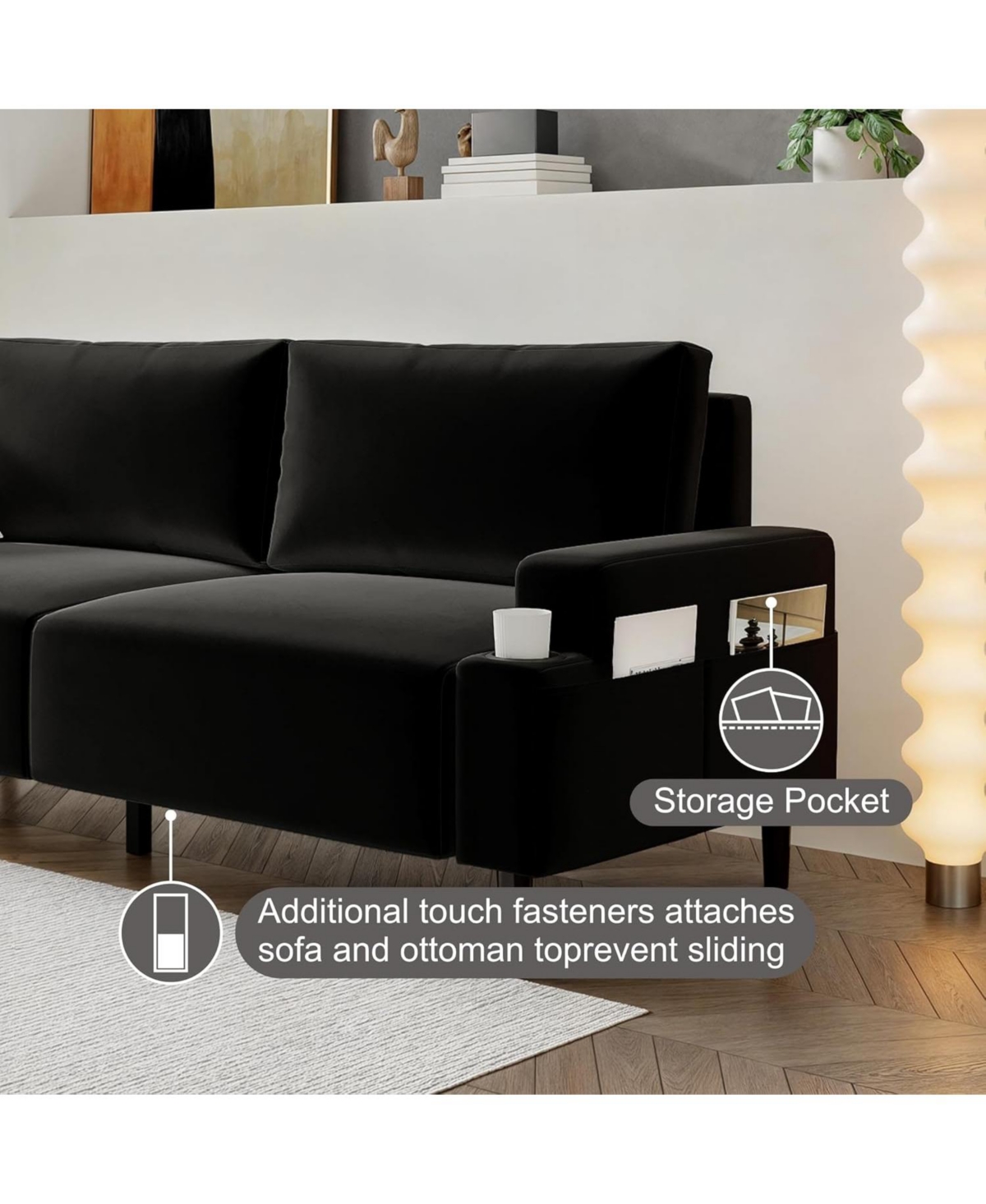 gaomon 80.7" Loveseat Sofa, Fabric Modern Sleeper Sofa Couch for Living Room, Sofa Cama, Solid Wood Frame, Easy to Install