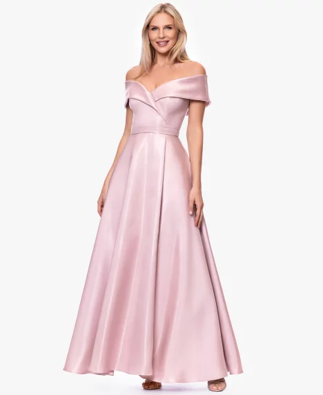 Petite Sweetheart Off-The-Shoulder Ball Gown - Rose