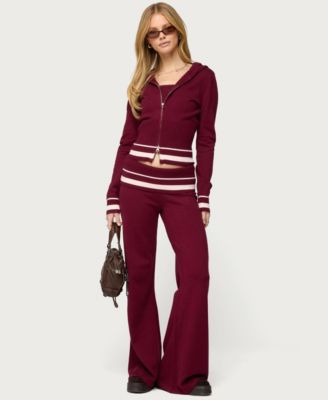 Women's Kaliya Stripey Knit Zip Up Hoodie
