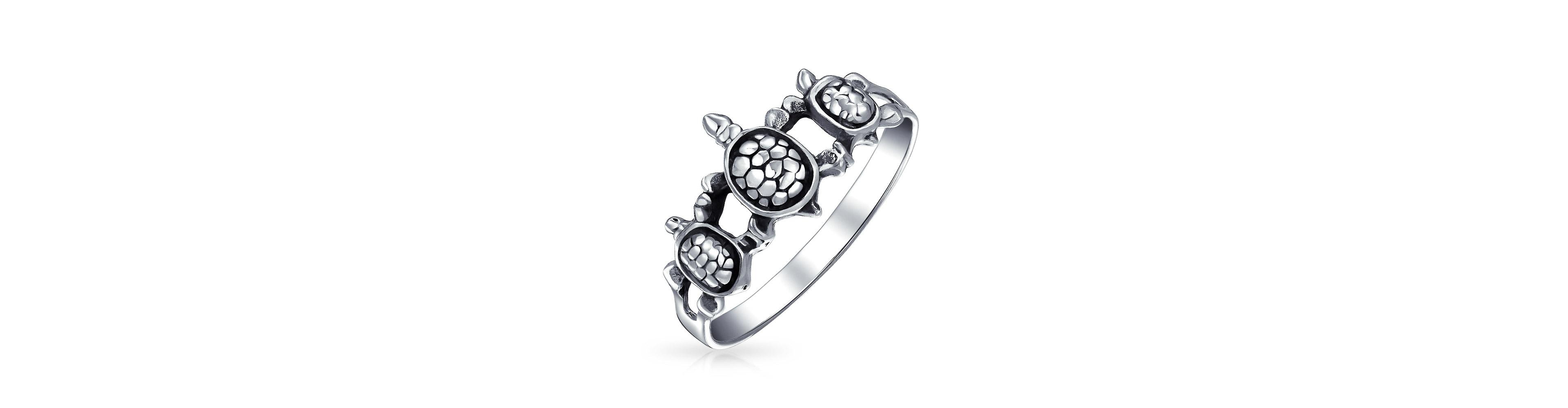 Bling Jewelry Nautical Hawaii Bff Friendship Three Best Friends Family Sea Turtle Ring Band .925