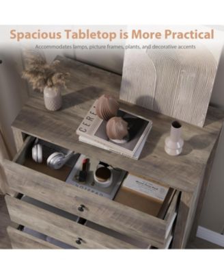 Modern 5-Drawer Dresser, Simple Wooden Chest with Deep Drawers, Space-Saving Storage for Bedroom, Living Room, Hallway