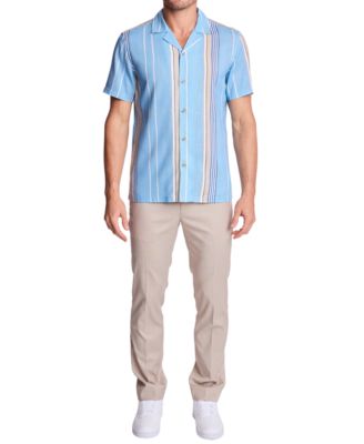 Men's Camp Collar Stripe Shirt