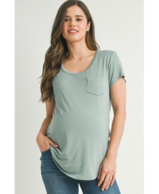 Women's Maternity Scoop-Neck Short-Sleeve Nursing T-Shirt