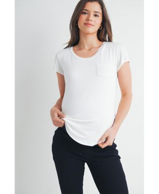 Women's Maternity Scoop-Neck Short-Sleeve Nursing T-Shirt