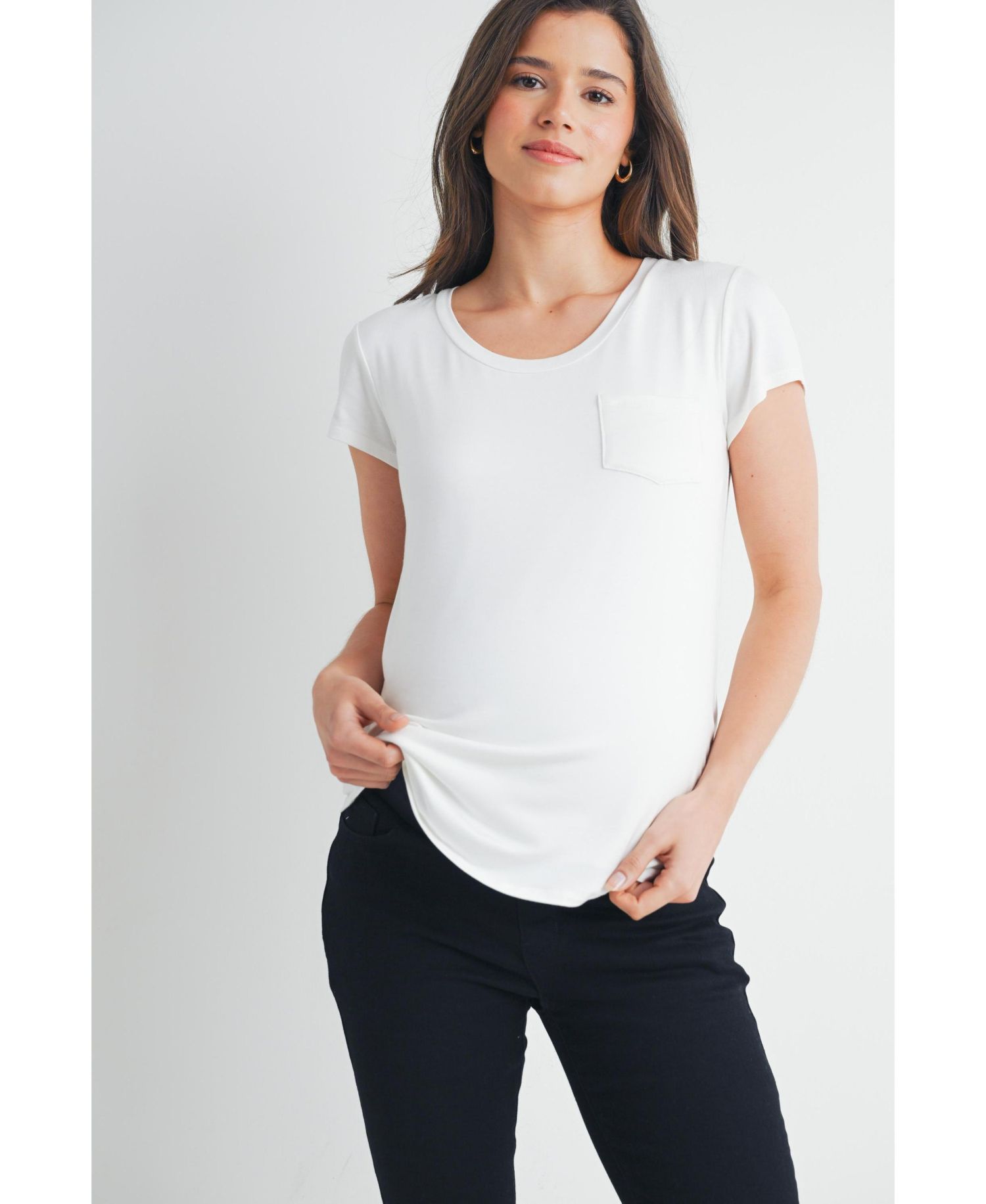 Women's Maternity Scoop-Neck Short-Sleeve Nursing T-Shirt