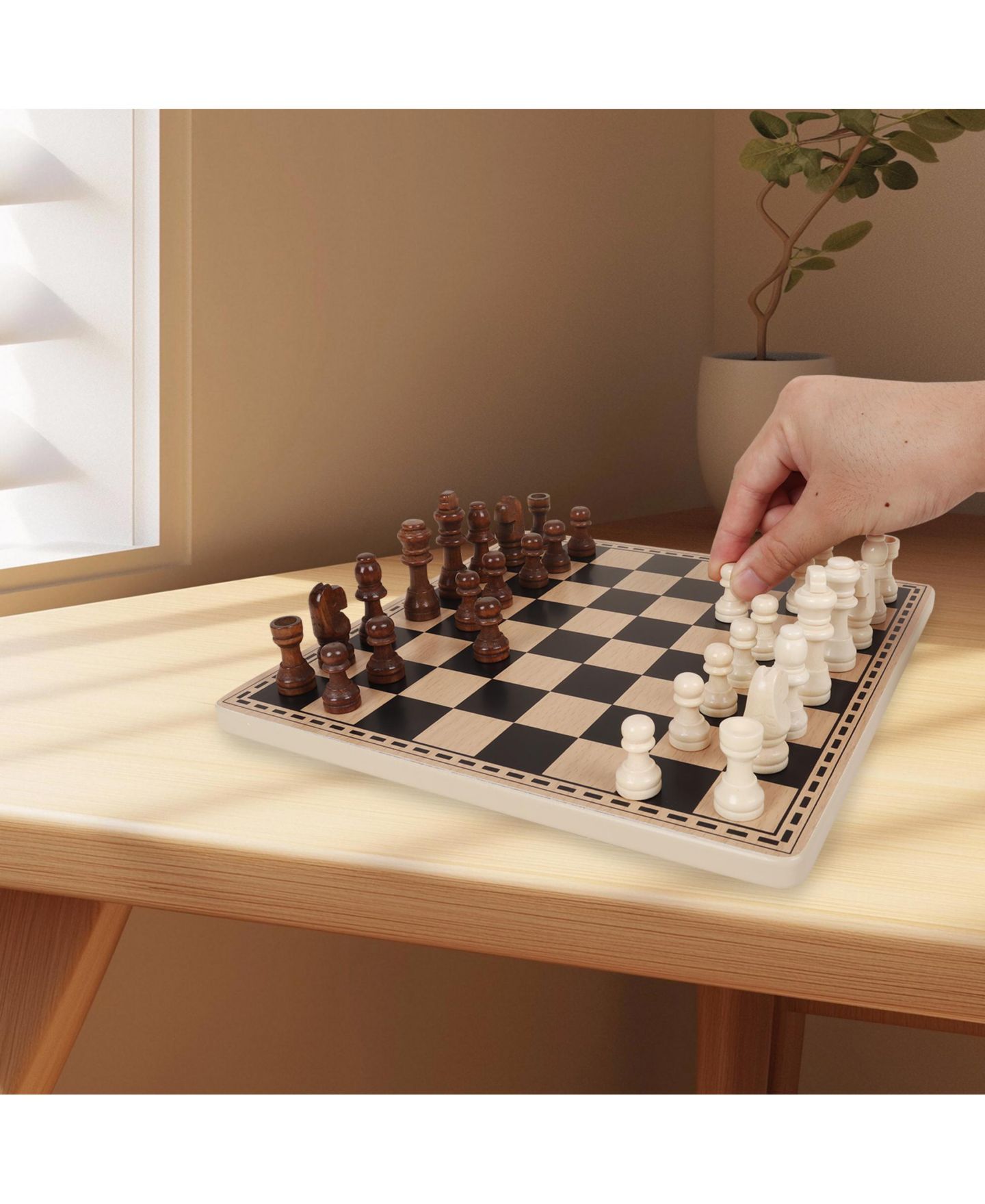 Детские настольные игры GSE Games & Sports Expert 3-in-1 Wood Chess, Checkers & Backgammon Board Game Set, Ages 3+ — фото 7