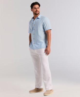 Men's Linen Slub Texture Panel Classic-Fit Shirt