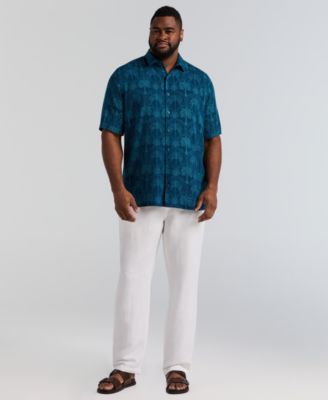 Men's Big & Tall Medallion Palm Print Shirt