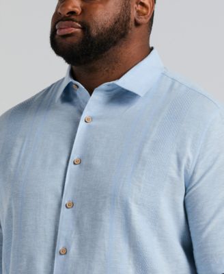 Men's Big & Tall Linen Short-Sleeve Panel Shirt