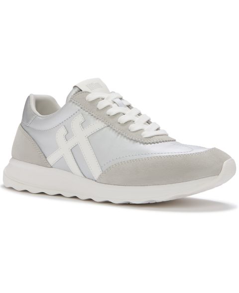 Женские кроссовки FitFlop Retro-Q FF Lace-Up Trainers, цвет: Серебристый / Белый