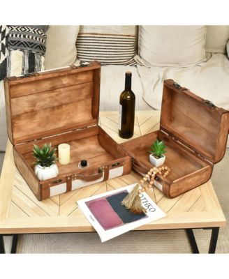 Vintage Suitcase Set - 2 Sizes for Decor & Storage