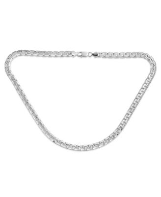 Heavy Solid 7MM Fancy Franco Square Chain Necklace Greek-Key Design Sterling Silver 20 Inch