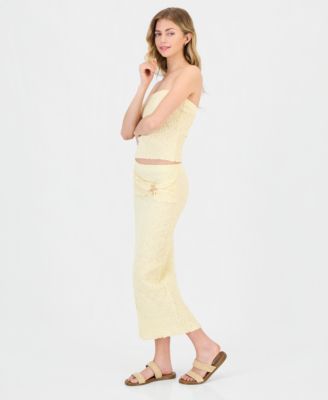Juniors' Pucker Tube Top & Midi Skirt