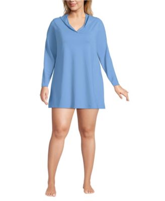 Plus Size SunShade UPF 50 Hooded Mini Swim Swim Cover-Up Dress