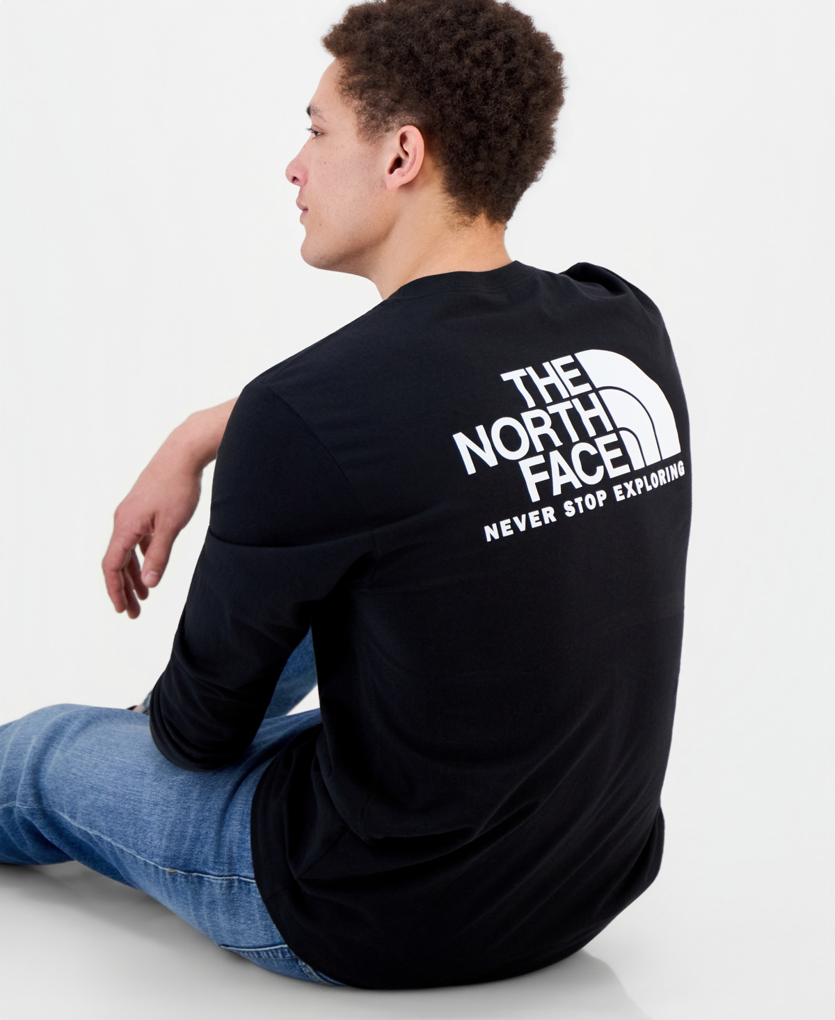 Mens The North Face Evolution Throwback Graphic Long Sleeve Tee